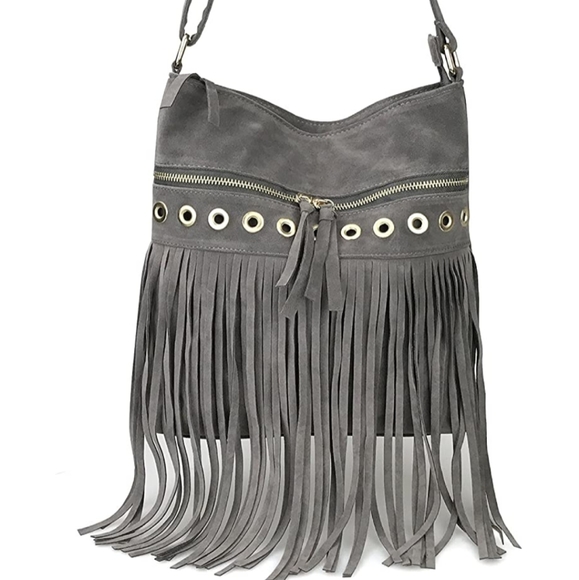 ❗Restocked❗Fringe Faux Suede Crossbody Bag - Picture 3 of 5